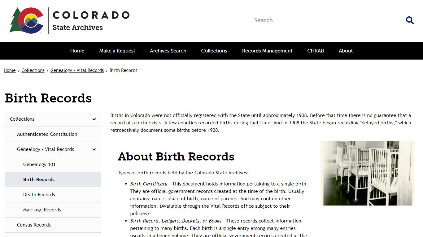 Birth Records | Archives - Colorado